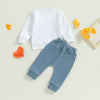 Casual New Baby Boys Long Sleeve Outfits Clothes Fashion Letter Print Sweatshirt Tops Elastic Pants Suit for Baby Fall Clothing