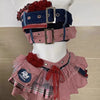 Punk Style Vintage Woman 2 Piece Sets Y2k Design Strapless Crop Tops + High Waist Ruffle Skirt Female Party Korea Style Outfits