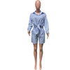 Two Piece Short Sets Women Striped Single Breasted Cardigan Blouses Shorts Elastic Waist Shirt Suit Casual Outwear Summer