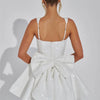 Mozision Pailletten-Kleid mit Schleife am Rücken, rückenfrei, sexy Mini-Kleid für Damen, modisches Etuikleid mit eckigem Ausschnitt, ärmellos, hohe Taille, A-Linie, Clubkleid