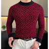 Herbst Winter Samt Strickpullover Herren Langarm Rundhalspullover Slim Fit Business Freizeit Strickwaren Tops Herrenbekleidung