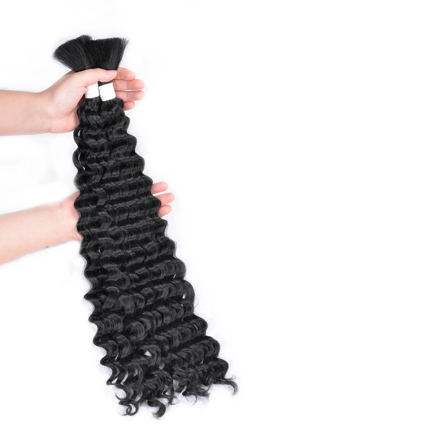 Synthetic Bulk hair for Braiding Wet and Wavy Micro Braiding No Weft Faux Deep Wave Braiding Hair Extensions for Box Boho Braids