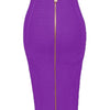 16 Colors Sexy Solid Zipper Orange Blue Black Red Bandage Skirt Women Elastic Bodycon Summer XL XXL Pencil Skirts 58cm