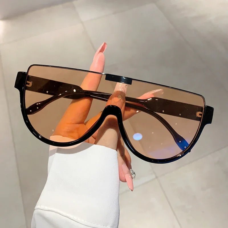 Vintage Halbrunde Sonnenbrille Damen Mode Monoblock Outdoor Brille Shades Trend 2023 Neues Design UV400 Brillen