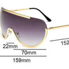 Metallische Oversized Punk Sonnenbrille Damen Semi-Randlose Schutzbrille Shield Lens Designer Große Sonnenbrille Damen Modeaccessoires
