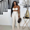 Pants Sets Women Sexy Camisole Top Straight Trousers 2 Piece Suit 3d Flower Backless Spaghetti Strap Tops Summer Outfits 2026