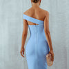 Seamyla 2023 Bandage Dress Sexy White Black Red One Shoulder Bodycon Summer Sleeveless Dress For Women New Celebrity Party Dress