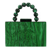 Luxury Crossbody Bag Pearl Marble Dark Green Acrylic PVC Evening Bags Women Purses And Handbags Wedding Party Beach Flap