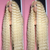 613 Transparente HD-Spitzenfront Echthaarperücke lockig 13x6 Honigblond Deep Wave Full Lace Frontal Perücke Brasilianisch 40 Zoll 250 Dichte
