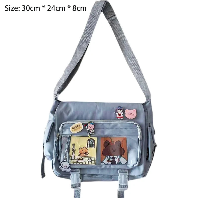 Y2K Waterproof Canvas School Bags Messenger Bag Women Handbags Student Shoulder Bag Fashion Large Capacity Crossbody Bag Itabag