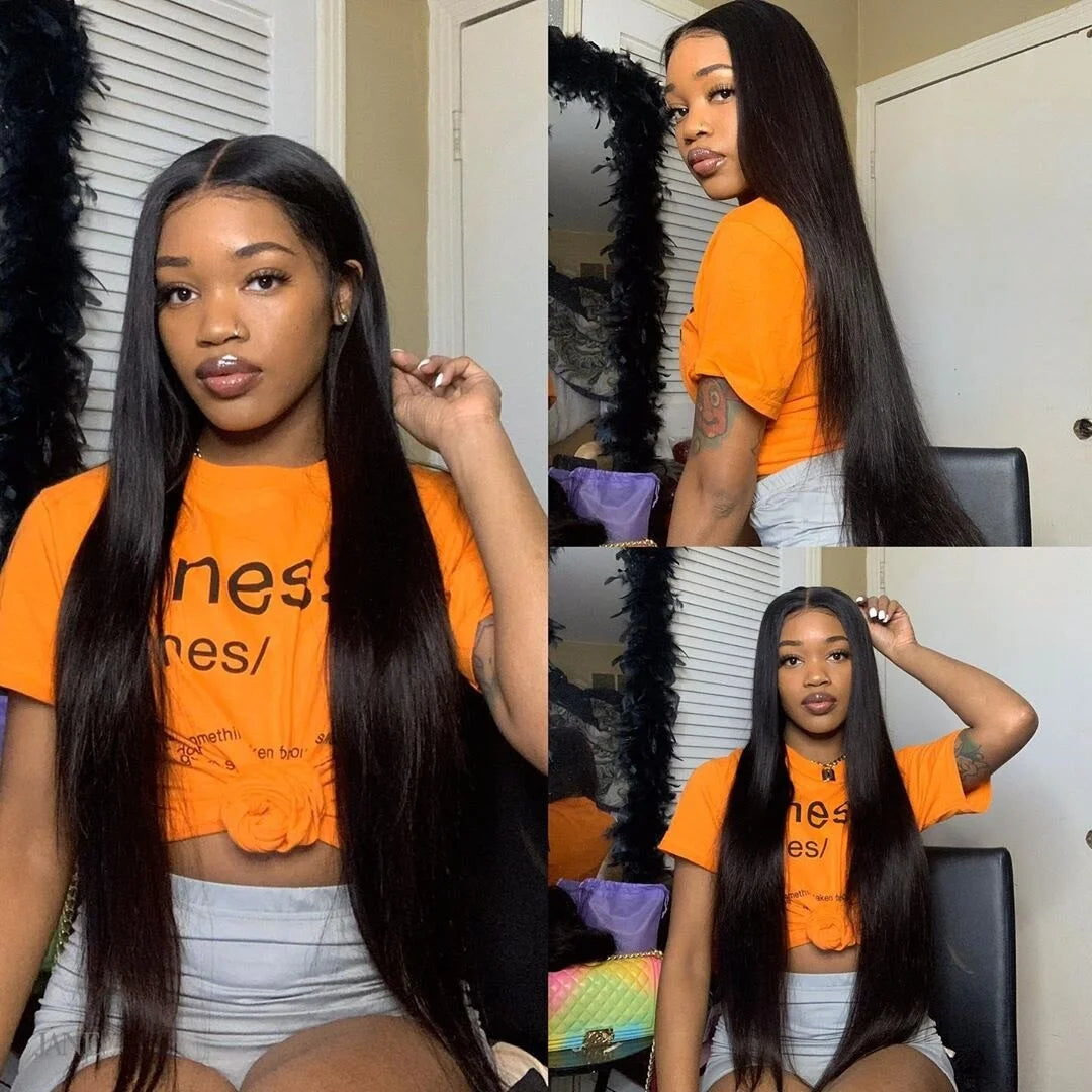 Hd Lace Frontal Wig 13x6 Lace Front Wig Human Hair 30Inch Bone Straight Transparent Lace Human Hair Wigs HD Lace 4x4 Closure Wig