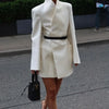 Women's Clothing Luxury Brand Design High-end Blazers Jacket Office Lady Suit Coats White Black Blazer Long-sleeved Top Jacket