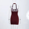 Sexy Halter Metal Ring Cutout Dress Women's O-neck Sleeveless Bodycon Mini Dresses 2026 Summer New Lady Fashion Edgy Party Wear