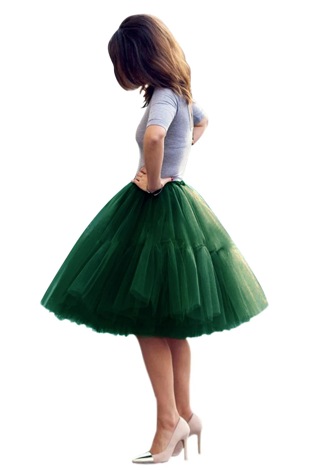Multi-layer Tulle Tutu Skirts Fuchsia 6 Layers Fluffy Petticoat Underskirt Princess Ball Gown Women Halloween Party Skirt