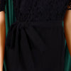 Elegante Jumpsuits & Rompers für Damen Rundhals Spitze Patchwork Kurzarm Gürtel Hohe Taille Luxus Geburtstagsparty Abend Outfit