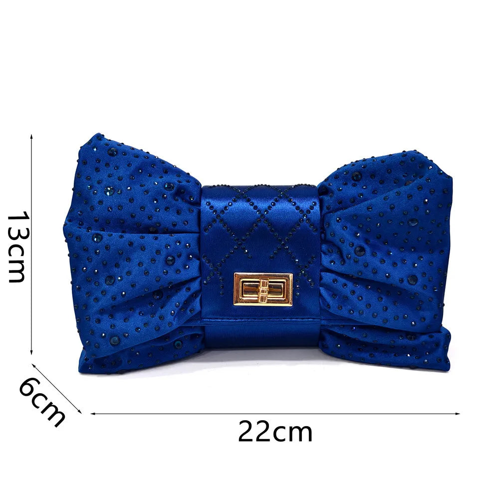 Latest Women Italian Shoes and Matching Bags Decorated with Rhinestone Elegant Pointed Toe Wedding Shoes Bride