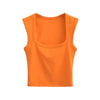 Deep Square Collar Vests 2025 Summer New Fashion Sexy Women's Crop Tops Sling Vest Camis