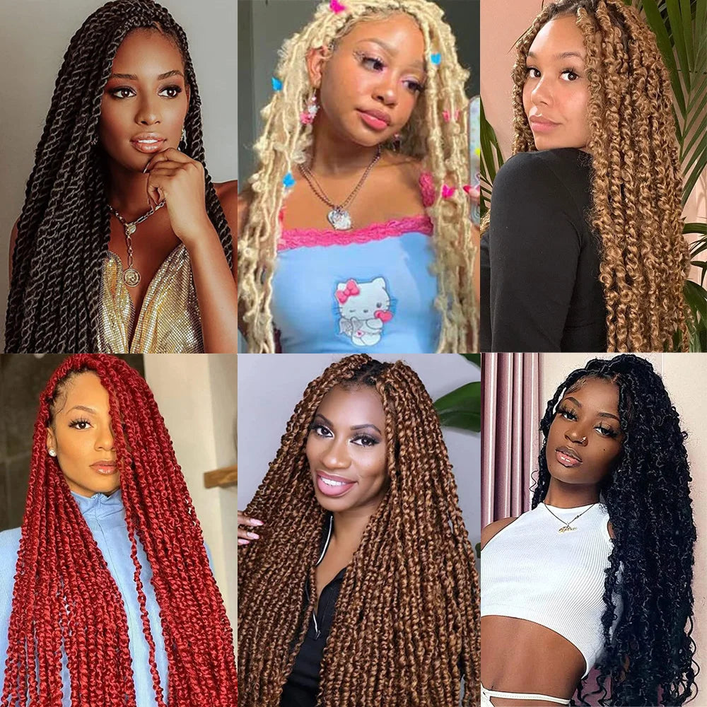24 Zoll Kinky Afro Springy Braiding Crochet Hair 18 Zoll Marley Kinky Crochet Braids Hair Soft Afro Kinky Twist Crochet Braid Hair