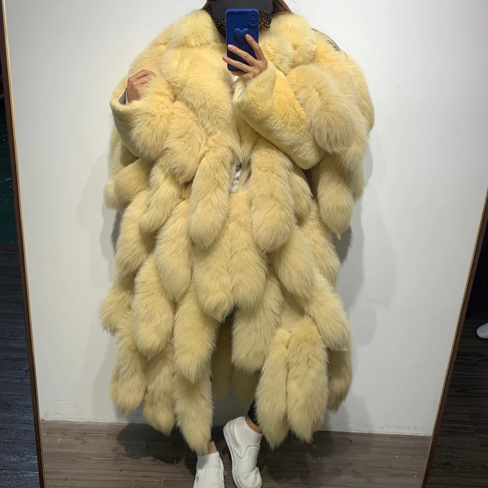 GO BALLISTIC YA Fox Fur Coat 2023 Winter New Natural Fur Clothing Fur Outwear 7337