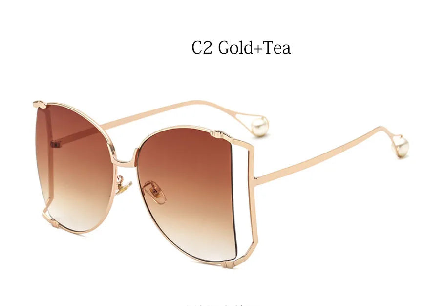2024 Halbrahmen Marken Designer Brille Damen Quadratische Perle Berühmte Sonnenbrille Weibliche Mode Übergroße Klare Rosa Brille Damen