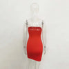 Sexy Trägerloses schulterfreies, pinkfarbenes Bodycon-Kleid für Damen, rückenfreies, schmales Minikleid, Club-Party-Kleider