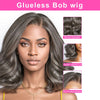 Salz-und-Pfeffer Loose Wave Lace Front Bob Perücke Echthaar Seitenscheitel 5x5 HD Verschluss Lace Perücke Ready To für schwarze Frauen