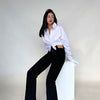 Zadily 2025 Summer Korean Style Long Sleeve White Shirt Women Sexy Button Ladies Crop Tops Blouse Street New In Female Clothing