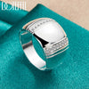 DOTEFFIL 925 Sterling Silver Big Smooth AAAAA Zircon Ring For Man Woman Fashion Wedding Engagement Party Gift Charm Jewelry