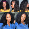Mongolian Afro Kinky Curly Human Hair Bundles With Closure Deep Curly Hair Weave Bundles With Frontal Closure Hair Extensions
