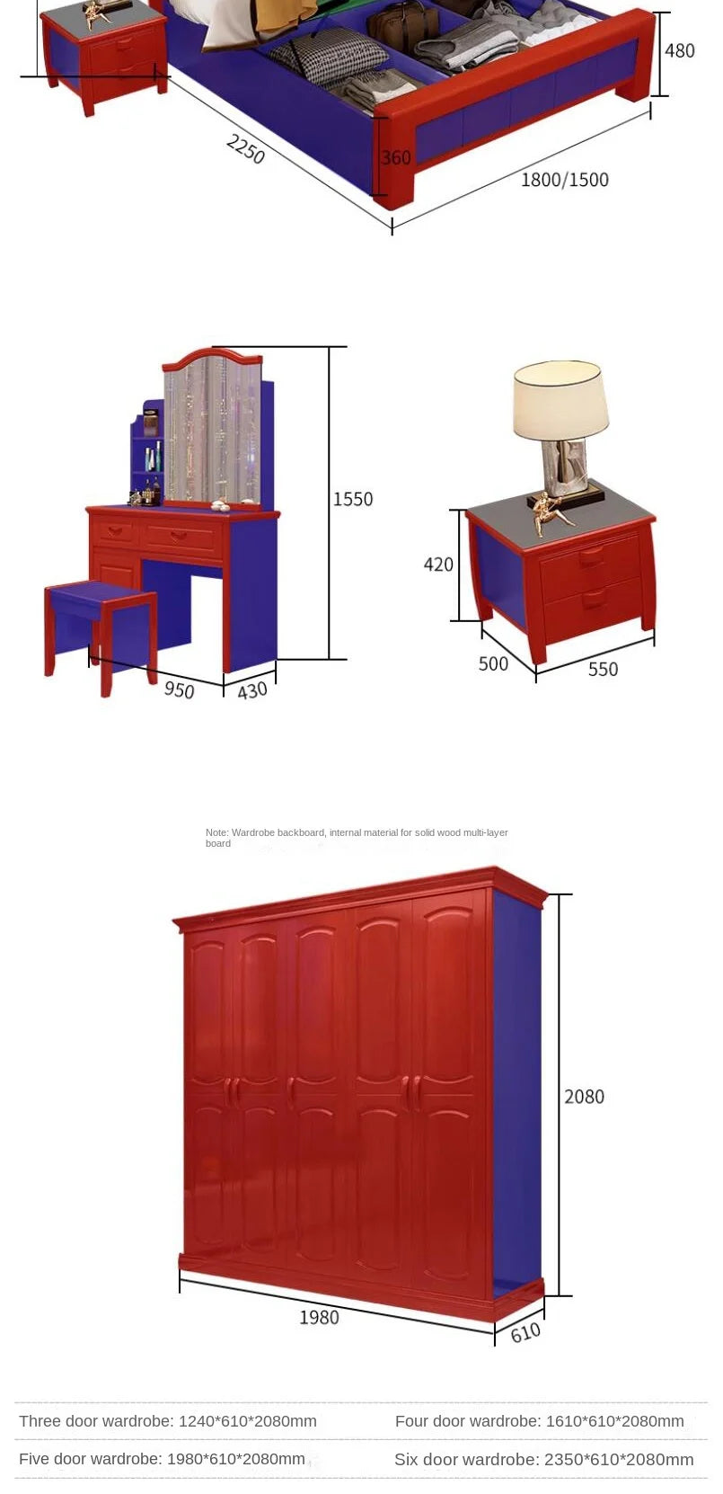 Europäisches Luxus-Schlafzimmer-Set, weich, modern, High-End-Aufbewahrung, Queen-Size-Schlafzimmer-Set, Holz, cool, Apartment, Möbel für Schlafzimmer