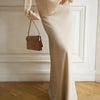 Wolfeel Freizeit Satin Damenrock Frühling Sommer Mode Locker Hoher Bund Maxi Röcke Elegant Einfacher Satin-Fischschwanzrock
