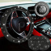 27PCS/Set Women Bling Universal Fit Polyester Steering Cover Shiny License Frame Phone Holder Coasters Tools Car Accessorie