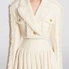 TWOTWINSTYLE Solid Temperament Blazers For Women Notched Collar Long Sleeve Patchwork Single Button Vintage Blazer Female Style