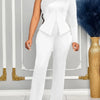 White 2 Piece Sets Women Outifits Autumn Slanted Shoulder Nail Bead Top Pants Two-piece Party Lady Matching Sets OL Fashion Suit