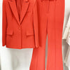 Pantsuit Suits Blazer Women Red Orange New Design Flare Pants Set Two Piece Sets Festival Office Business Female Suit Outfits