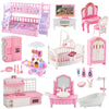 1:12 Puppenhaus Eiswagen Babybett Simulation Miniatur Szene Display Dessertauto Etagenbett Badezimmer Küche Spielzeug für Mädchen