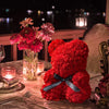 Valentinstagsgeschenke Dekoration Rosenbär Künstliche Blume mit Box Lichter Teddybär für Frauen Freundin Geburtstagsgeschenk Liebesblume