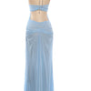 Beyprern Sexy Rhinestone Chain Halter Backless Maxi Dress Women 2026 Summer Cut Out Ruched Club Vestidos Bodycon Long Dresses