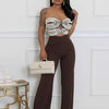 Damen Sommer Trägerloser Jumpsuit Sexy Einteiler Outfits Cut Out Taille Party Jumpsuit Kleidung Damen Langer Rückenfreier Overall