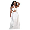 CM.YAYA Women's Dress Set Sleeveless Halter Tops and Long Skirts Suit Elegant Tracksuit Party Beach Two 2 Piece Set Outfits