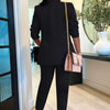 CM.YAYA Elegant Solid Blazer Suit and Pants Two 2 Piece Set  Women 2023 Autumn Winter Classic OL Street Outfit Tracksuit