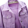 Damen Jeansjacke Frühling Herbst Kurze Jacke Rosa Jeansjacken Lässige Oberteile Lila Gelb Lila Blau Locker Sitzende Oberteile Damen Oberbekleidung