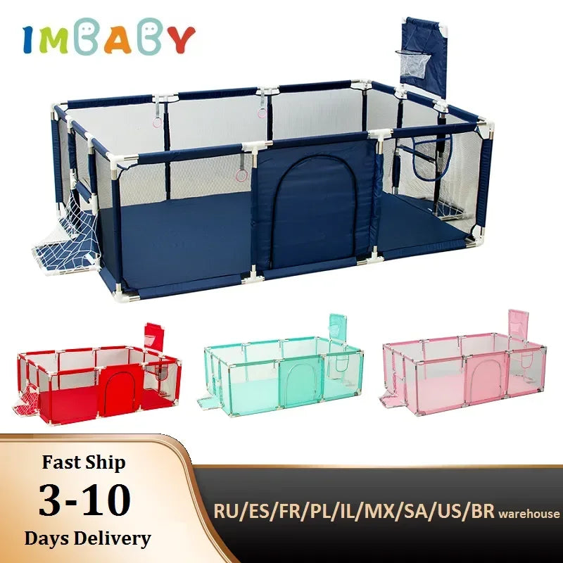 IMBABY Laufgitter Für Kinder Verschiedene Modelle Baby Bällebad Bett Zaun Kinder Indoor Basketball Und Fußball Spielhof