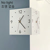 Kreative Lichtsensor Eckwanduhr Quadratisch Einfache Doppelseitige Wanduhr mit arabischer Ziffernskala Analoge Geräuschlose Wanduhr