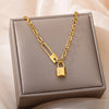 Double Layer Hollow Clavicle Chain Stainless Steel Necklace For Women Punk Hip-Hop Streetwear Jewelry Dropshipping