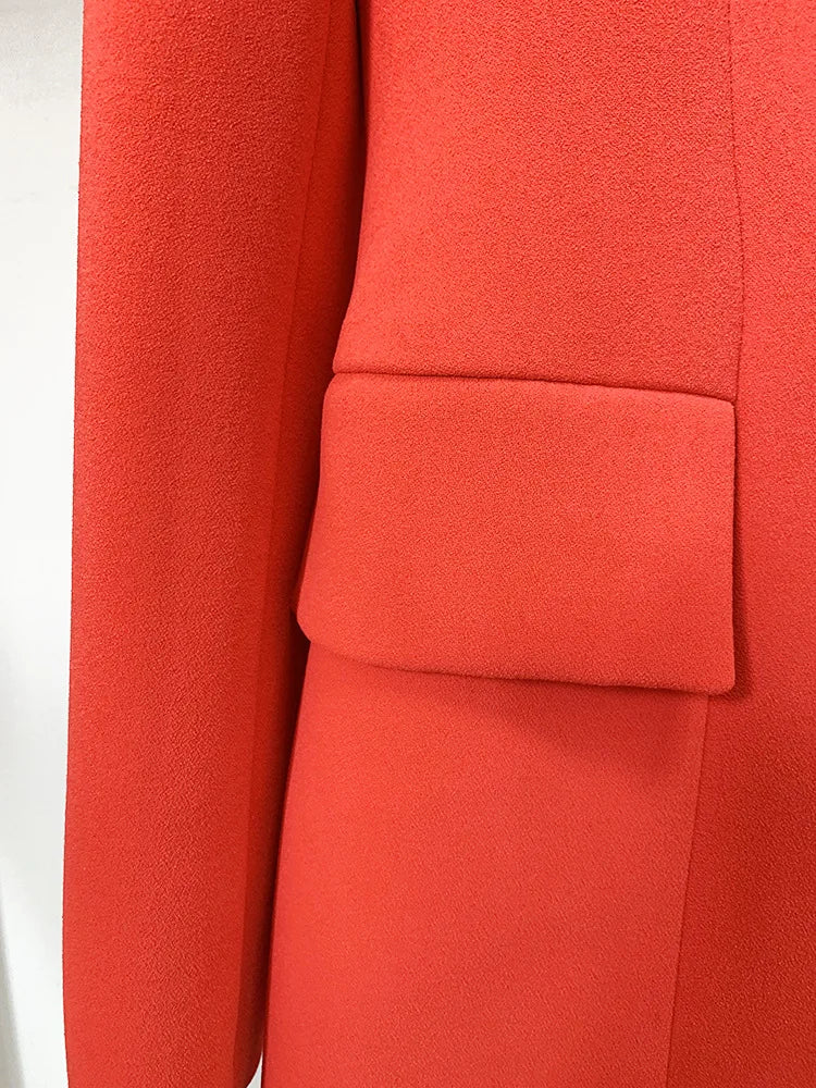 Pantsuit Suits Blazer Women Red Orange New Design Flare Pants Set Two Piece Sets Festival Office Business Female Suit Outfits