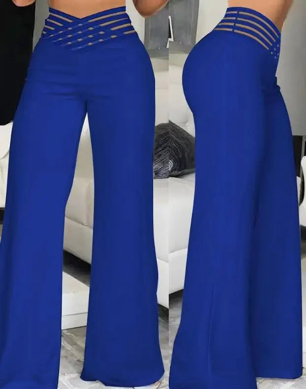 Spring Autumn Elegant High Waist Wide Leg Pants For Women Fashion Loose Long Pant Casual Office Solid Women Clothes New Pant