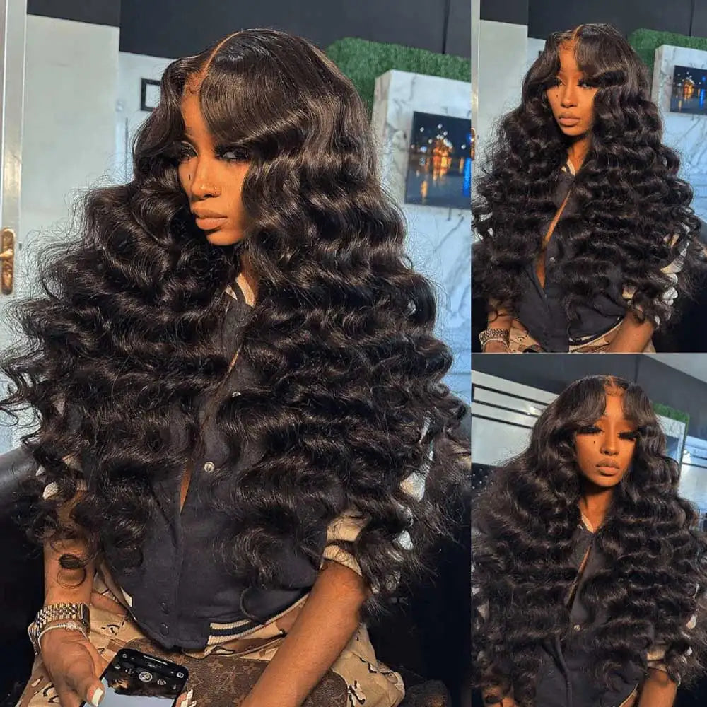 40 42 Inch Loose Wave 13x6 HD Lace Frontal Wig Human Hair Brazilian Loose Deep Waves Curly Wigs Lace Front Wigs For Women