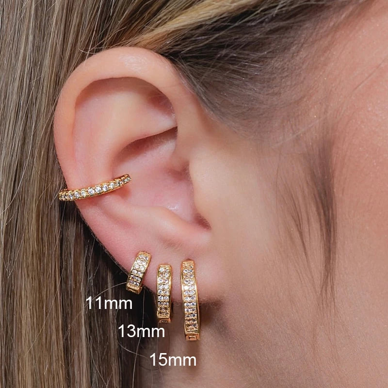 CRMYA Gold Silber gefüllt 16mm 14mm 12mm Blumen baumelnde Ohrringe Zirkonia Creolen für Damen Mädchen Schmuck Großhandel