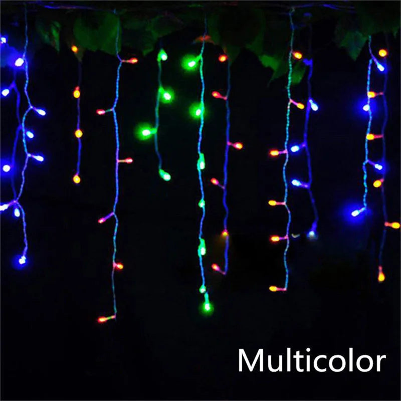 Weihnachtslichterketten Wasserfall Außendekoration 5M Abhänge 0,4-0,6m Led Lichtervorhang Lichterketten Partygarten Traufendekoration